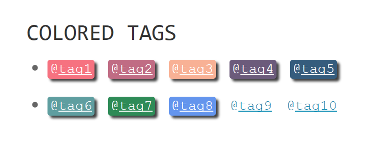 Colored tags