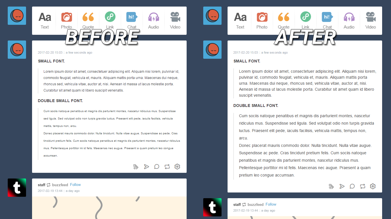TUMBLR SMALL + DOUBLE SMALL FONT FIX