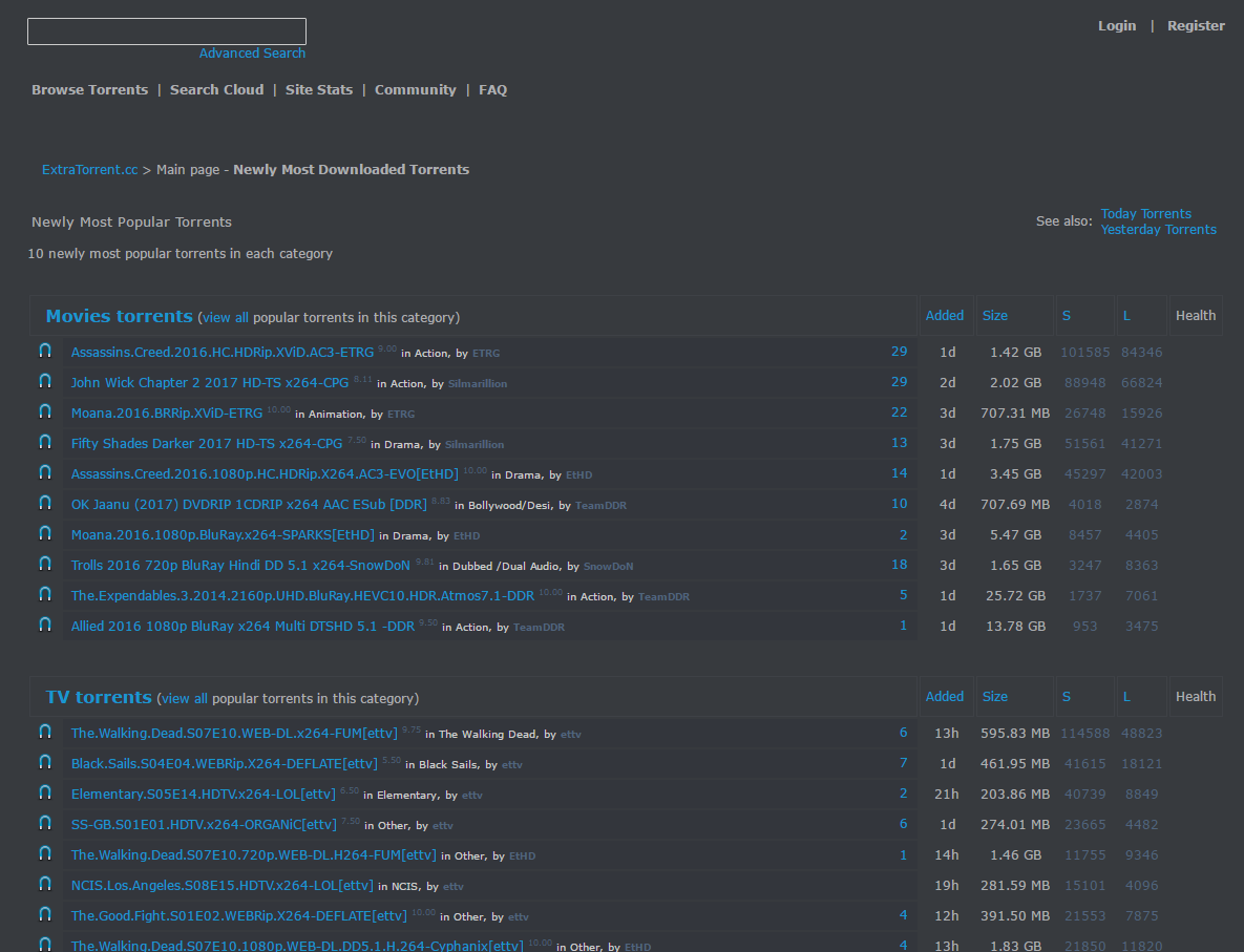 ExtraTorrent - Extra Slim - Dark