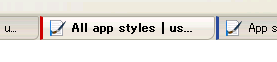 Vertical Line Red & Blue on Tabs