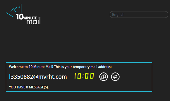 10 Minute Mail / Dark Theme