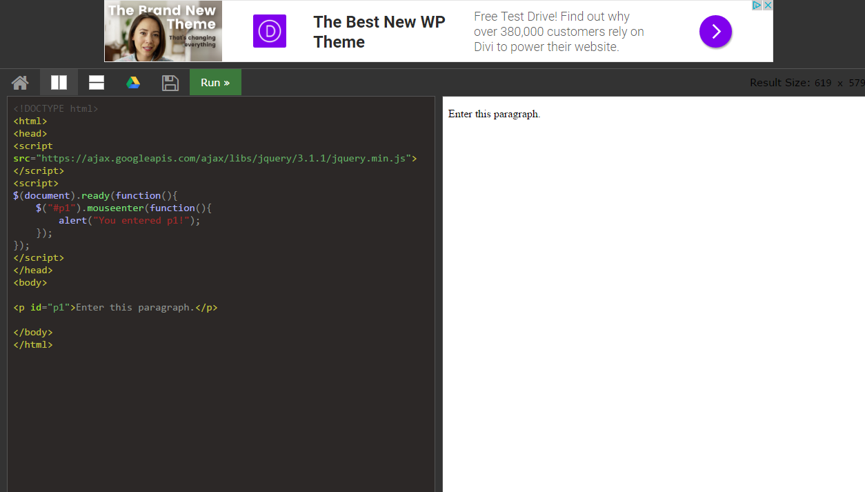 tryit v3.3 - pastel on dark - w3schools.com