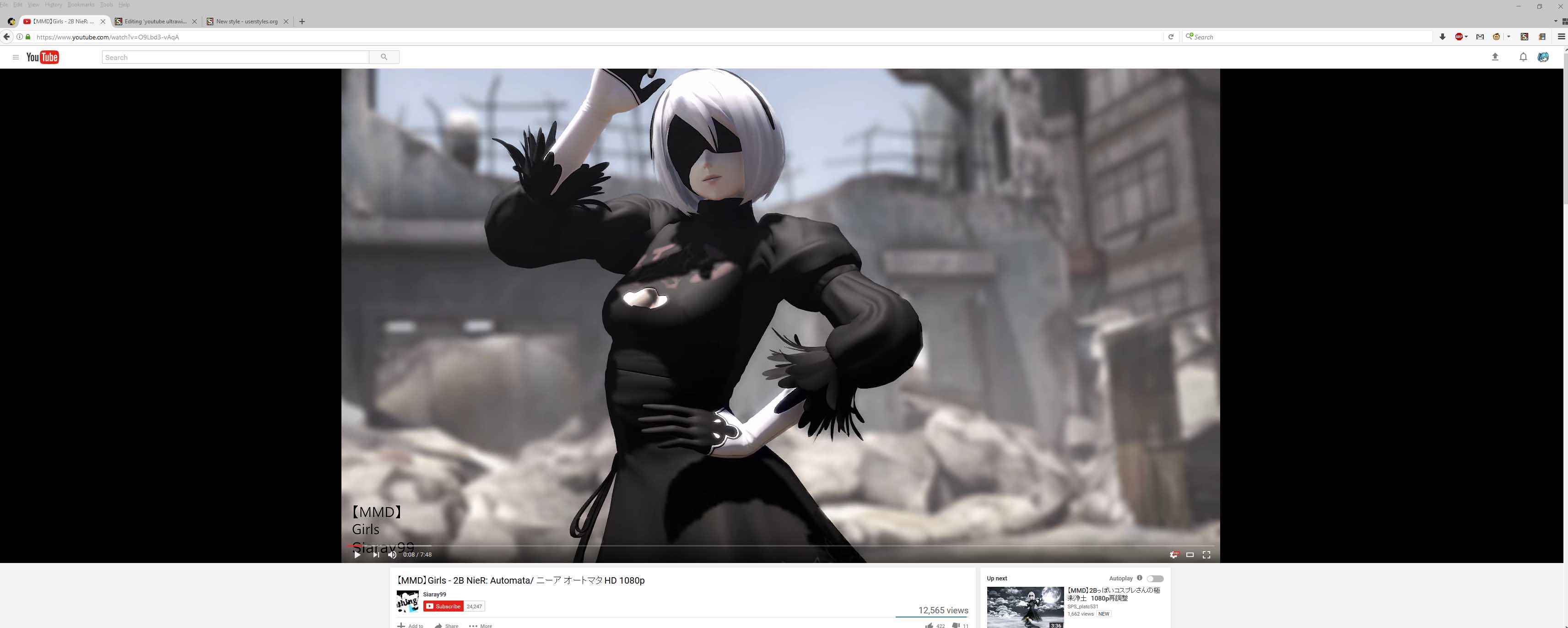 Youtube Player 1080p Theater Mode