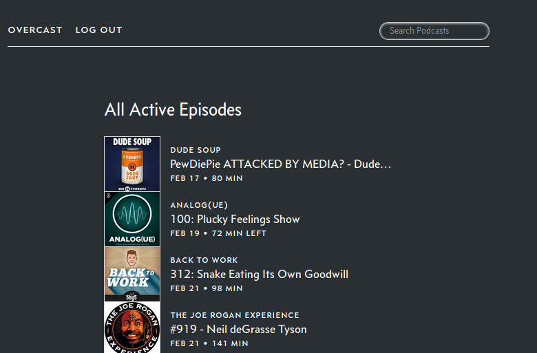 Overcast.fm Dark Mode