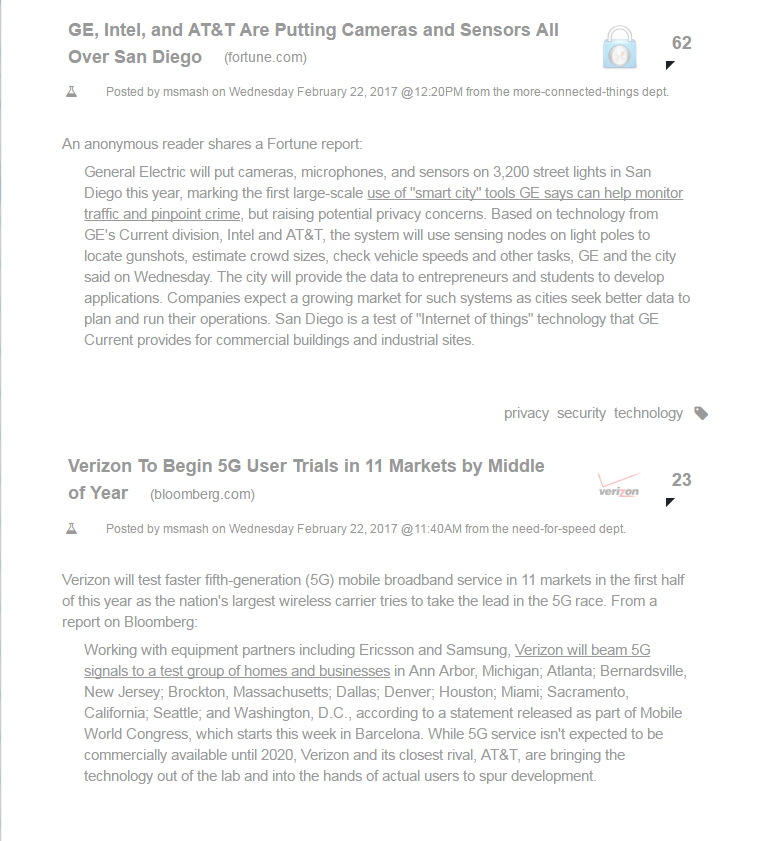 Slashdot white minimal