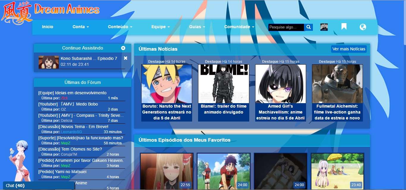 Dream Animes - Theme Fuuka [Per. Fuuka][Cor. Azul]