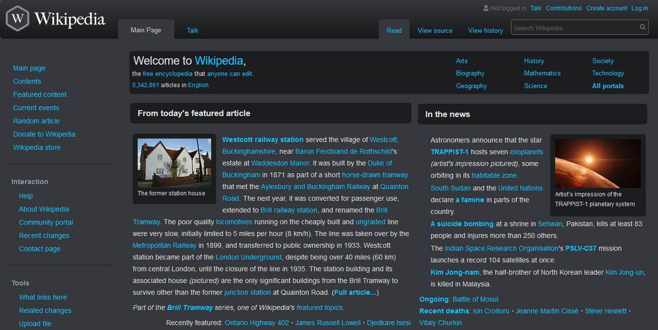Dark Wikipedia style
