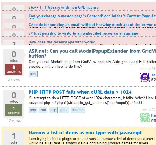 StackOverflow - Question Tweaks