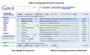 Gmail2: Inbox Row Colors For Light-colored Themes