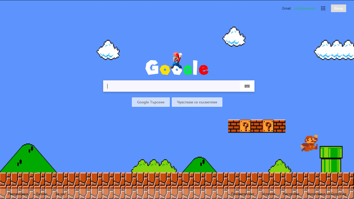 Super Mario on the move for Google.com