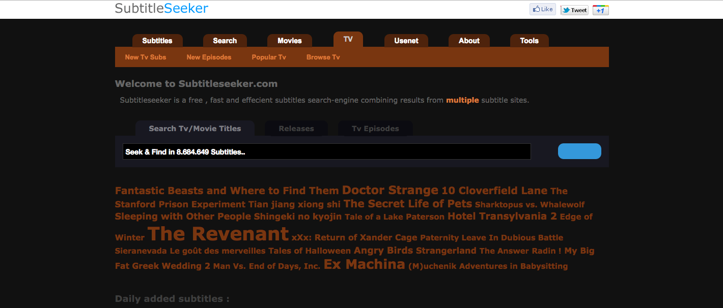 Subtitleseeker - Dark edition - beta
