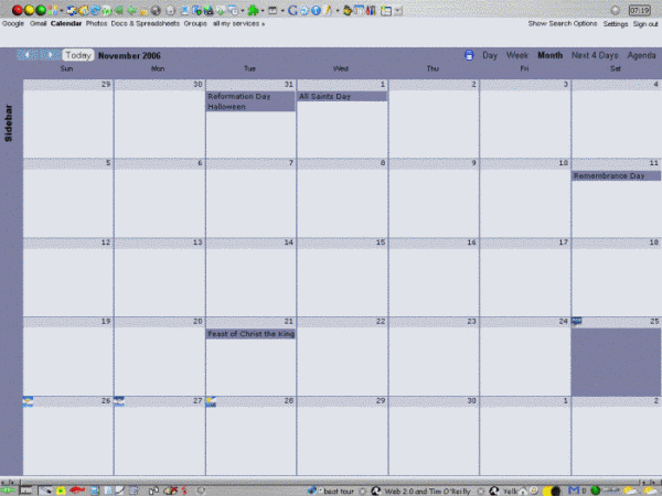 Google Calendar ("Slate Series")