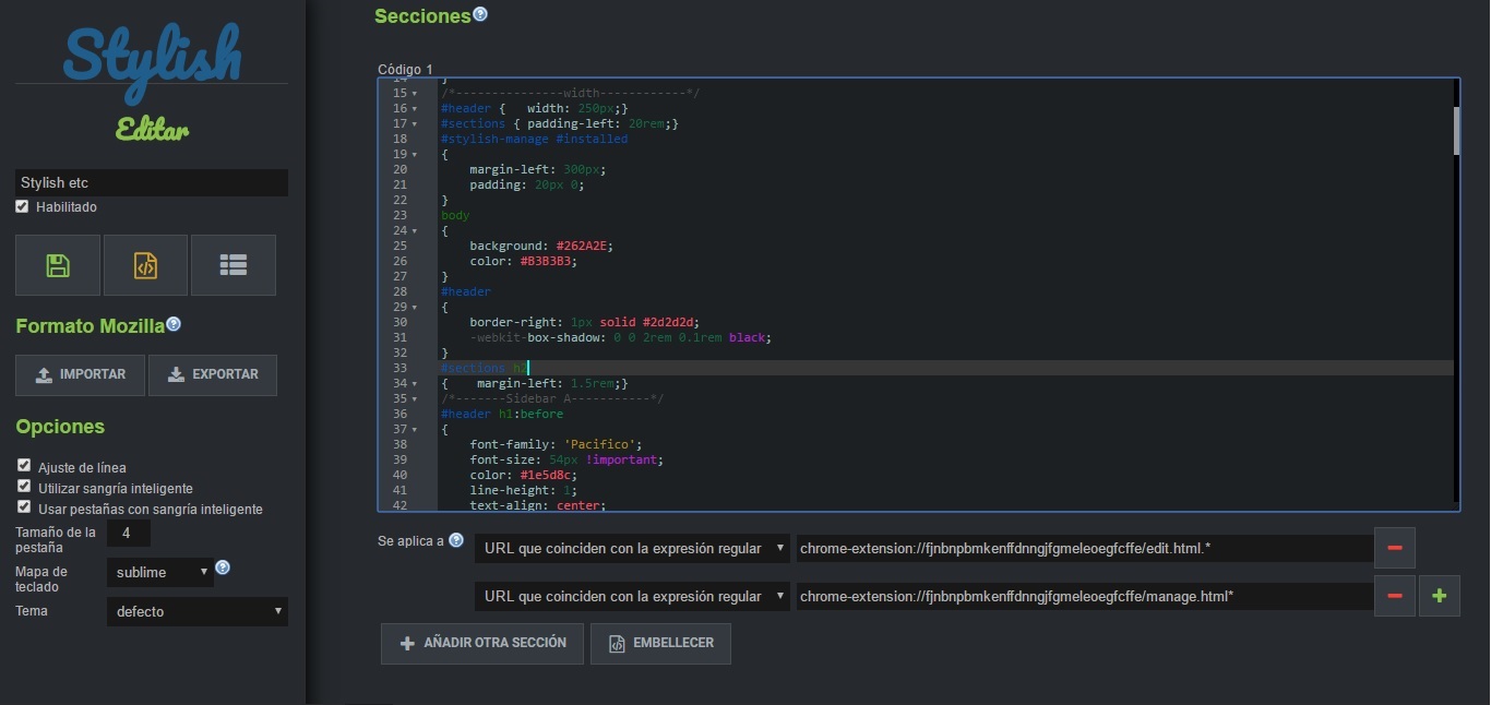 Dark Stylish Editor [Made for Google Chrome]
