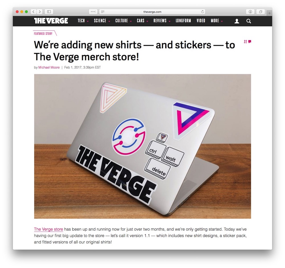 The Verge Uncluttered
