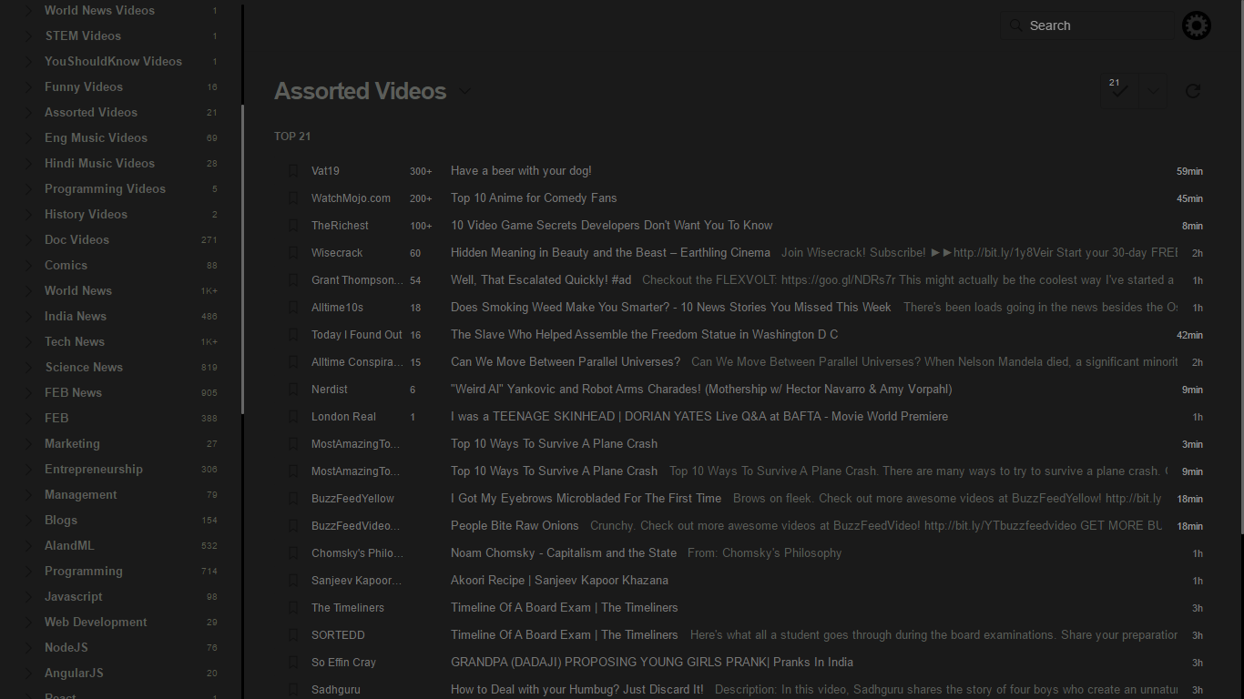 Feedly Dark Perfection
