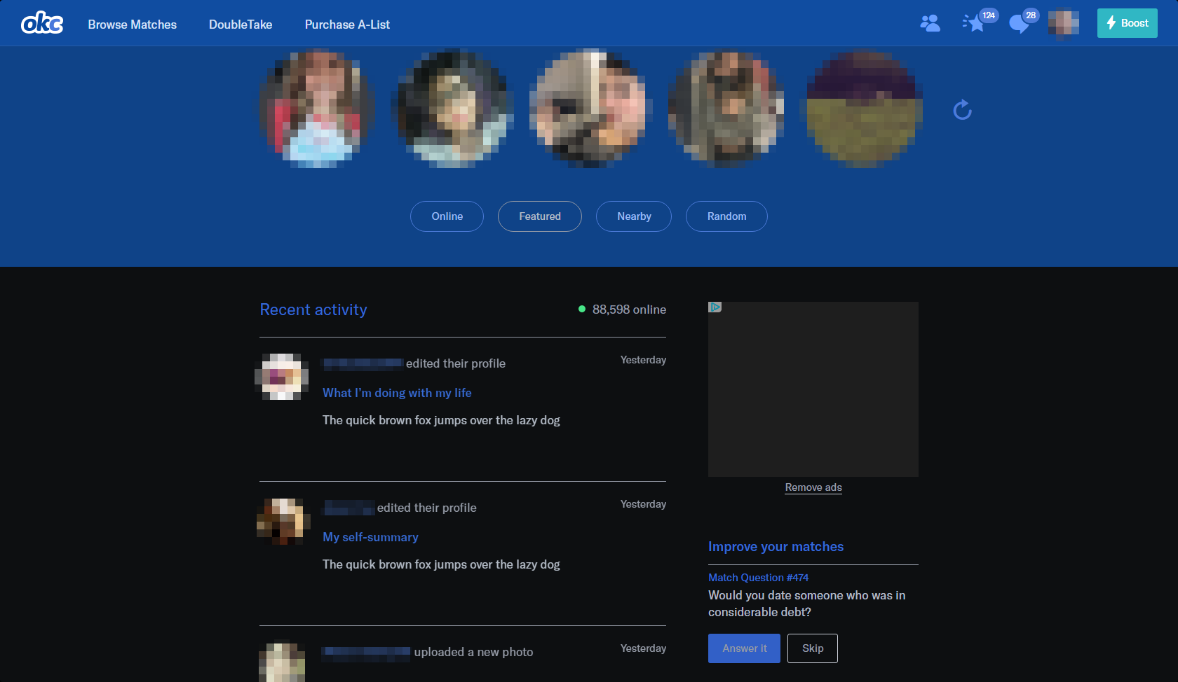 Dark OkCupid - WIP