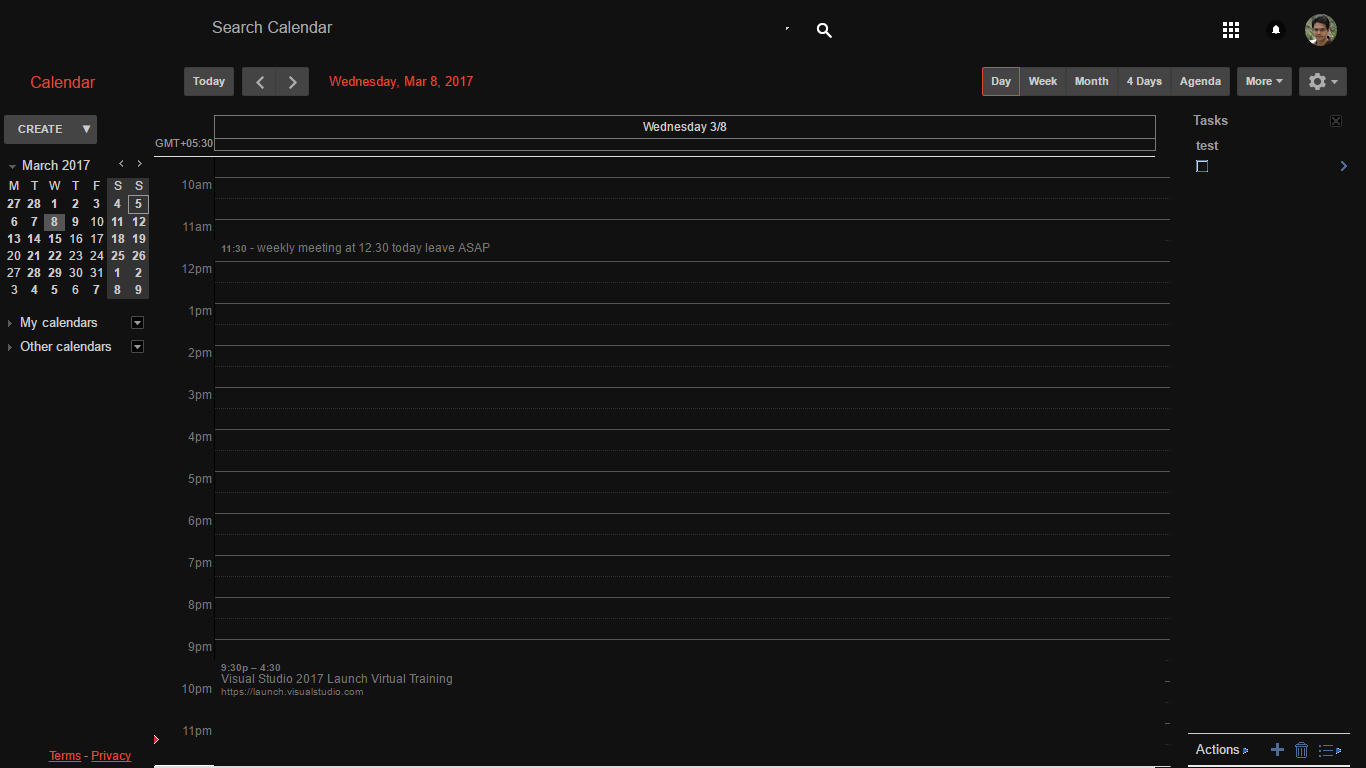 Google Calendar Dark Perfection