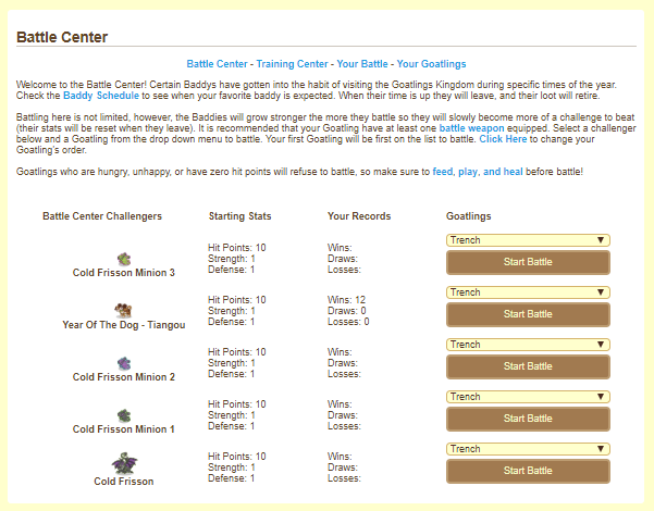 Goatlings - Battle Center tweaks