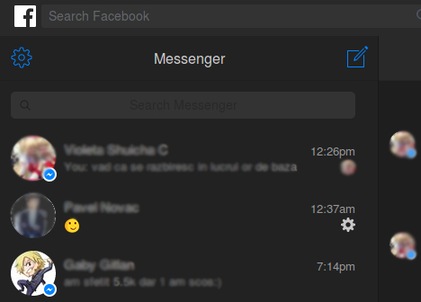 Facebook Messenger Dark and Collapse