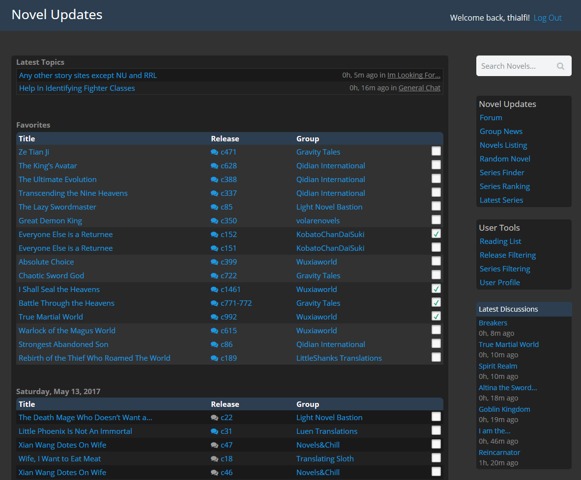 NovelUpdates Dark Theme