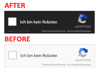 reCaptcha light as dark