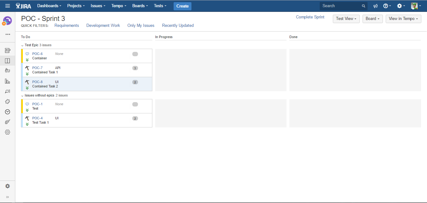Jira Compact Sprint Board and Backlog