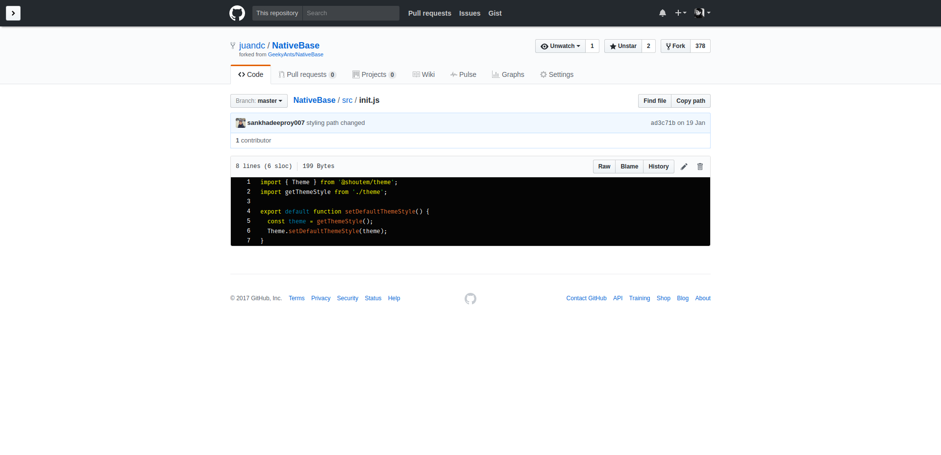 Github Fixed Navs