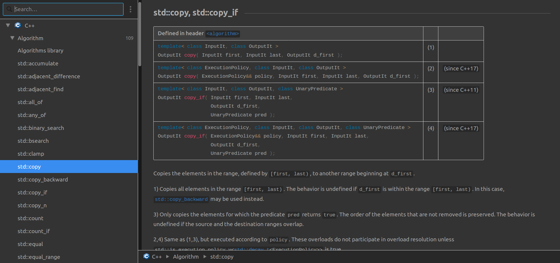 DevDocs Dark