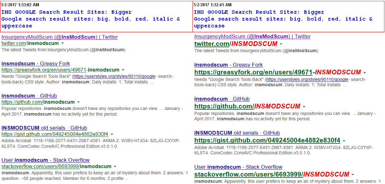IMS GOOGLE Search Result Sites: Bigger