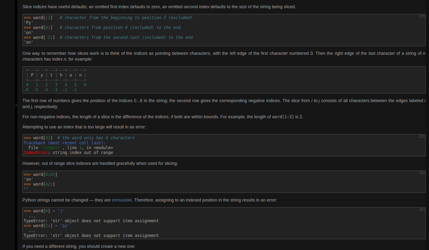 Python Docs Dark