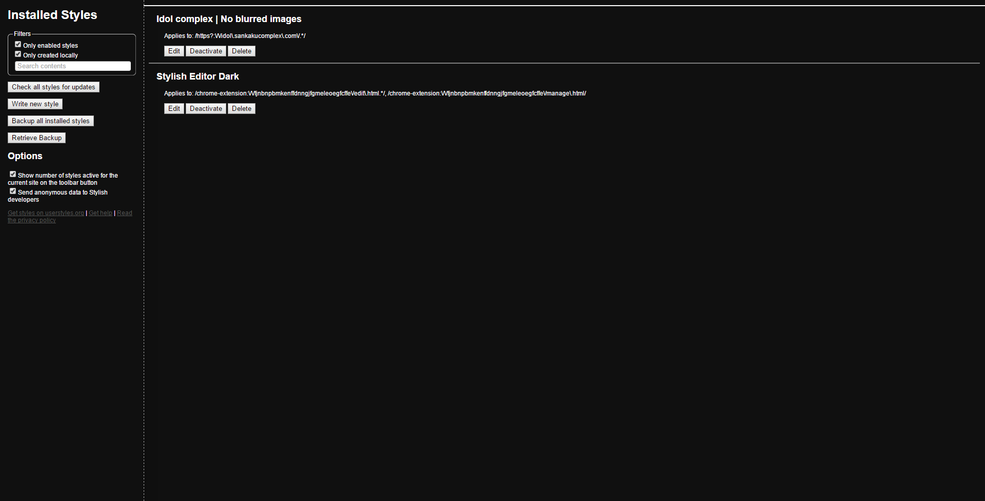 Stylish Editor Dark