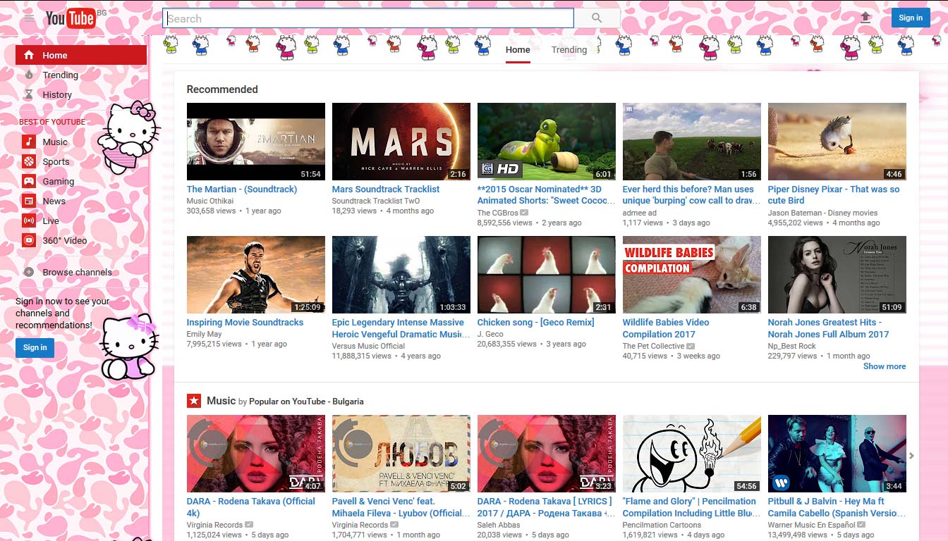 Hello Kitty - Youtube JP