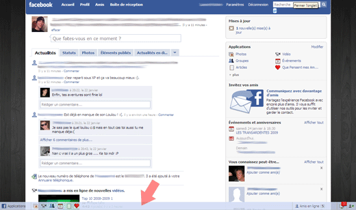 Facebook Taskbar - Blue light with transparency