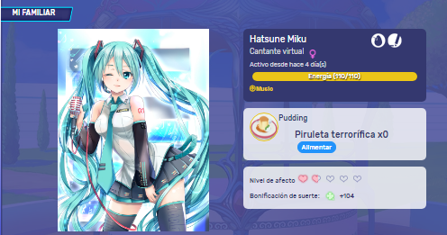 Eldarya Hatsune Miku de familiar