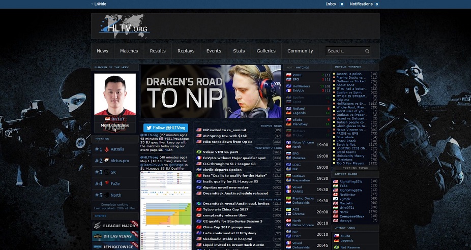 hltv.org -  Dark Glass + Adblock
