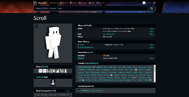 Scroll's Dark NameMC