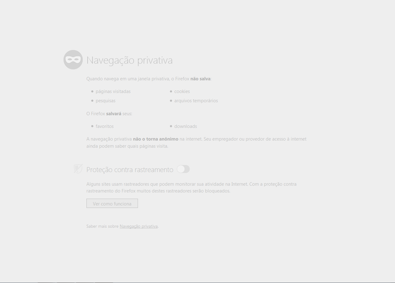 Discrete about:privatebrowsing (Firefox)