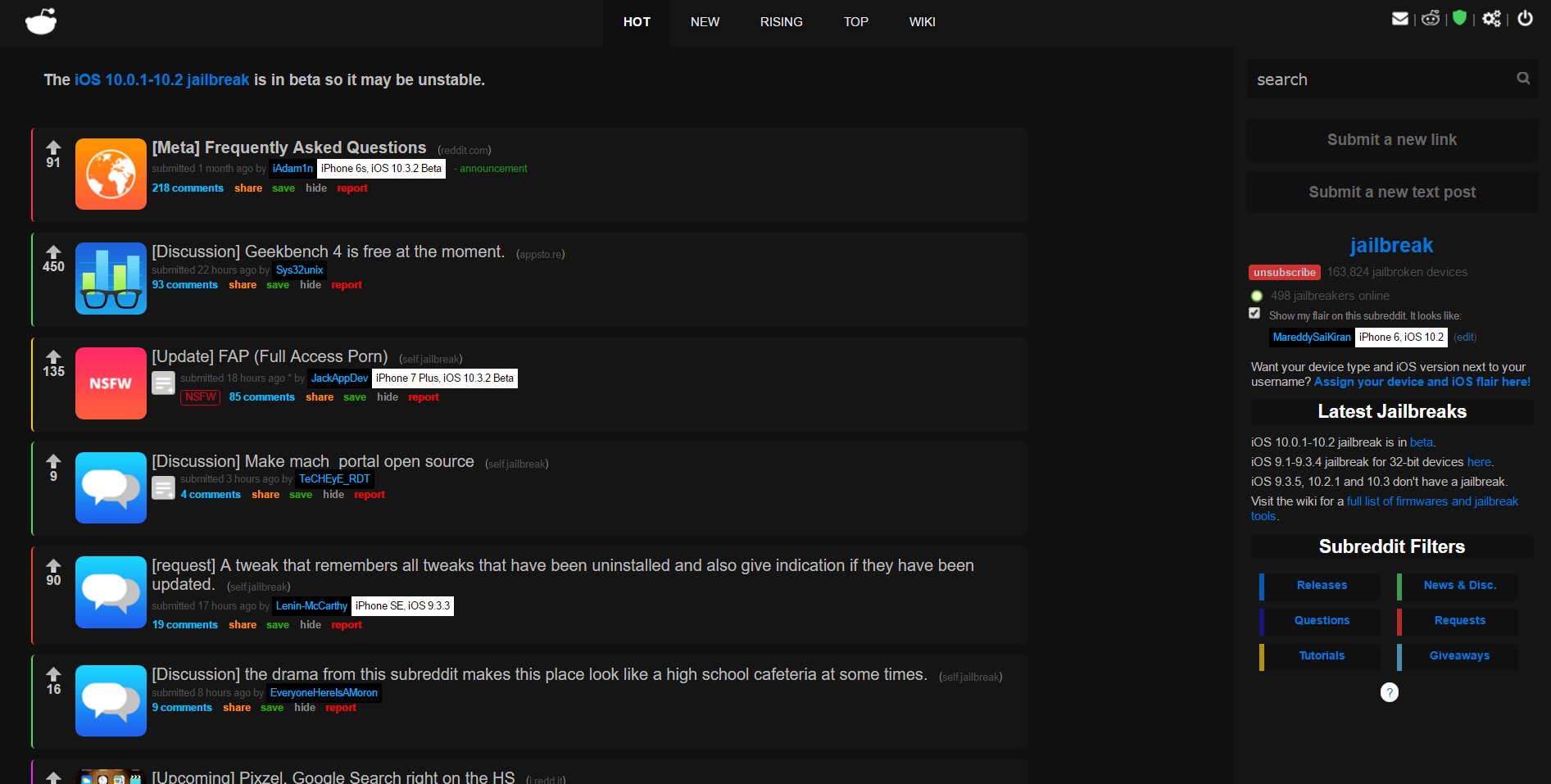 Dark Theme for r/jailbreak