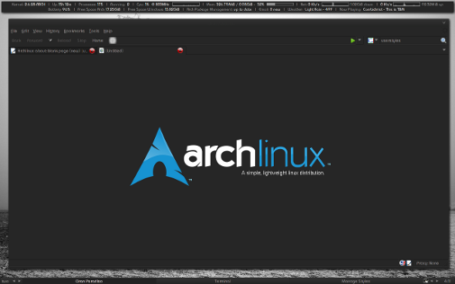Archlinux about:blank page (tjW)