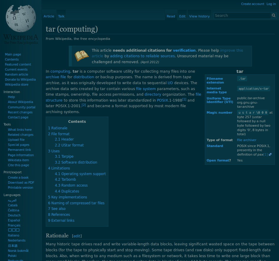 Solarized Everything: Wikipedia