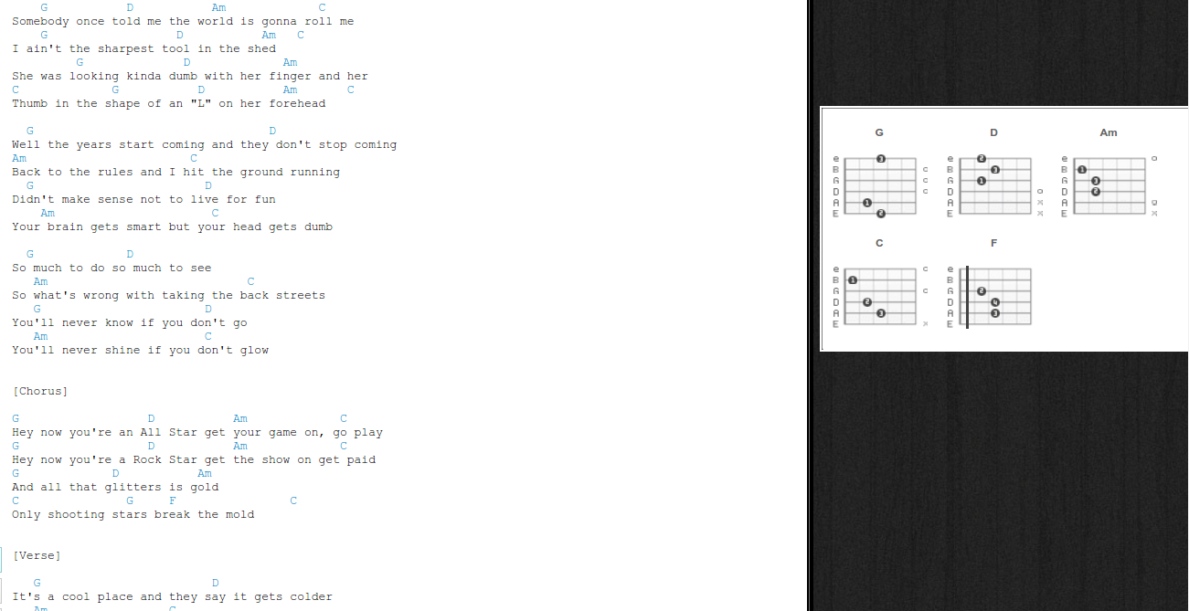 floating chords + softer background