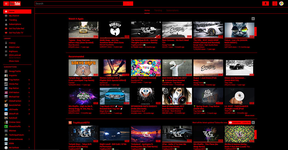 Black & Red Youtube
