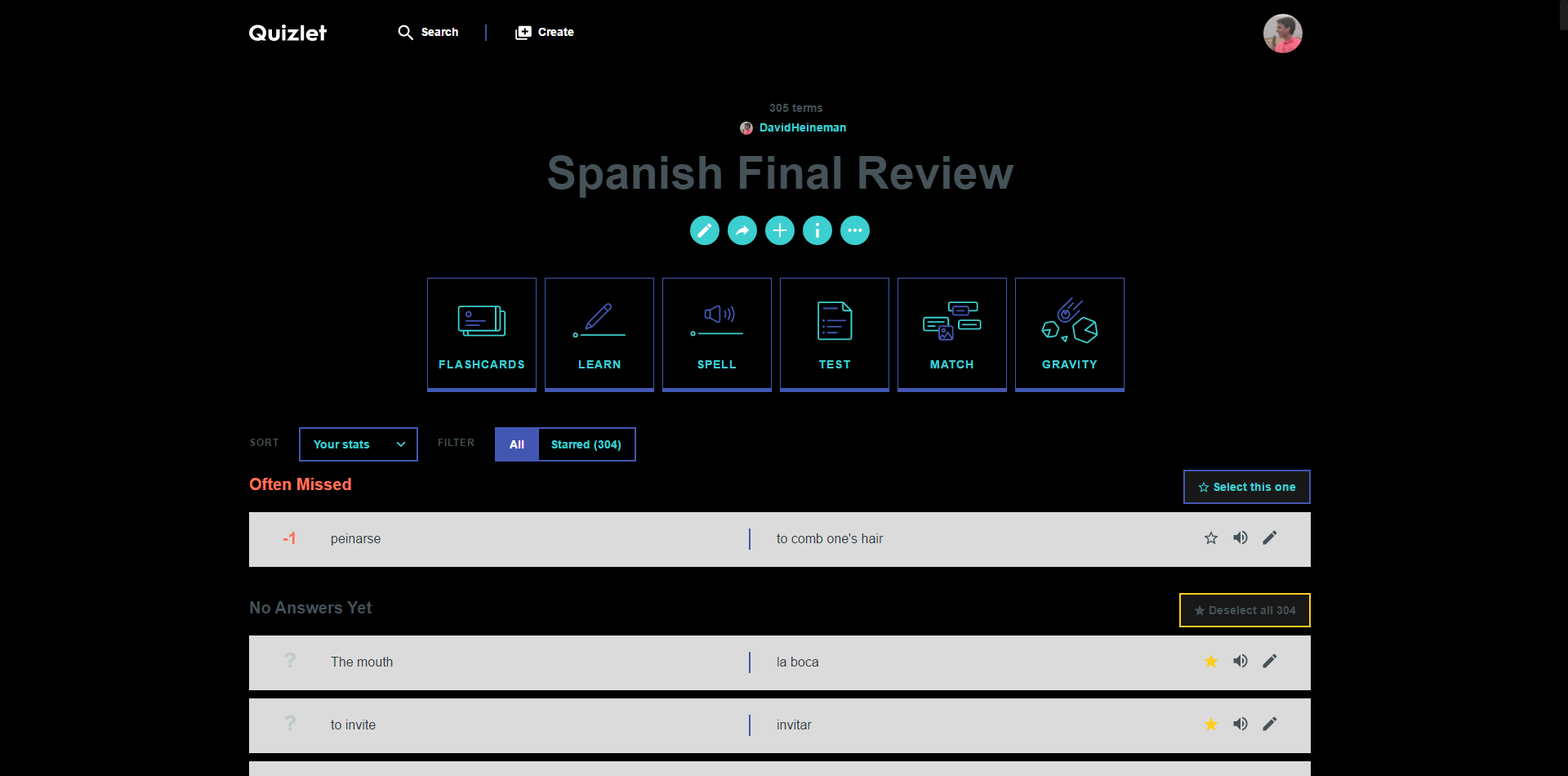 Clean Quizlet