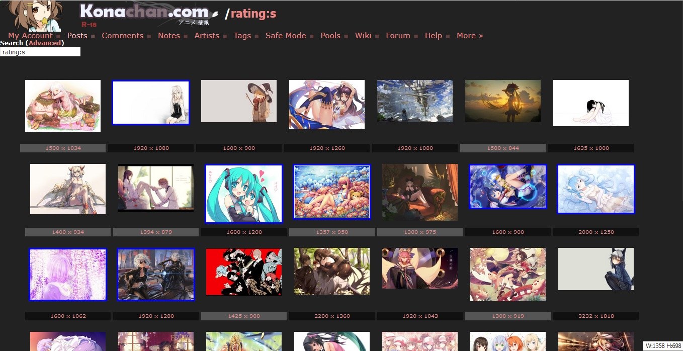 Konachan, Yande.re wider style.