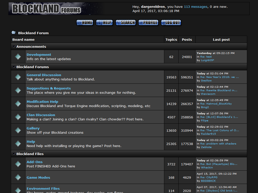Blockland Forum - Dark Theme