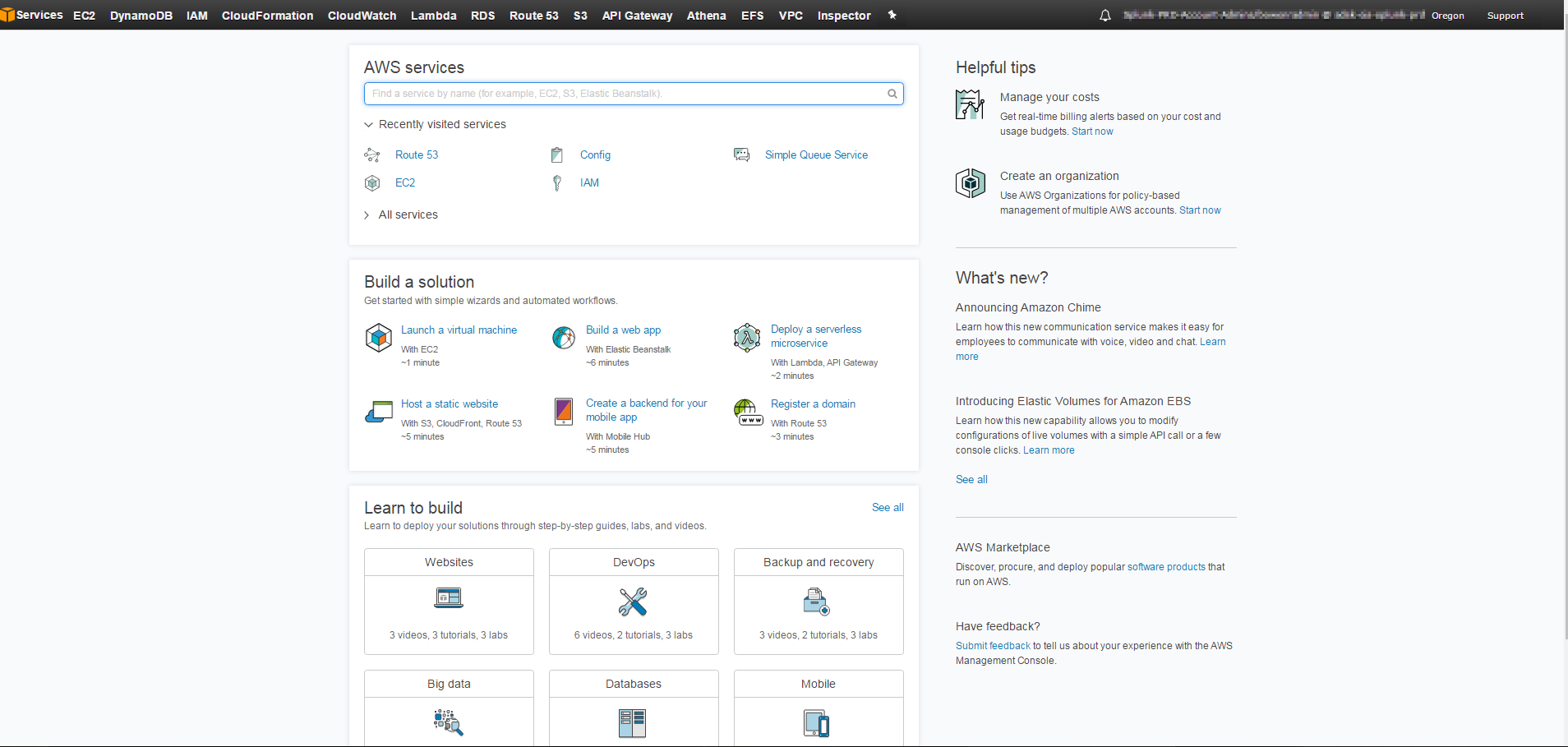 AWS Console Nav Bar Helper