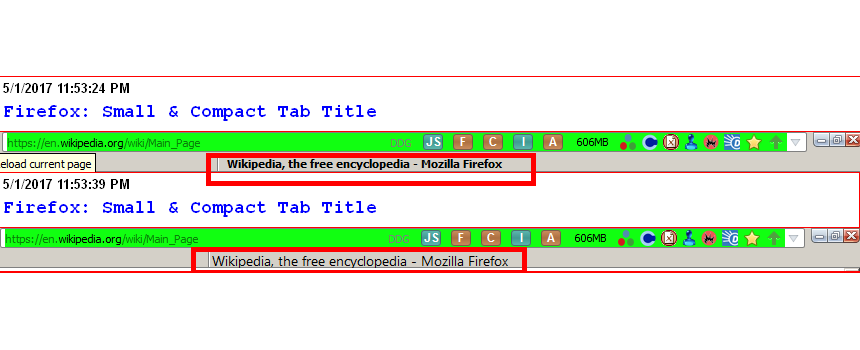 IMS FIREFOX Small & Compact Tab Title