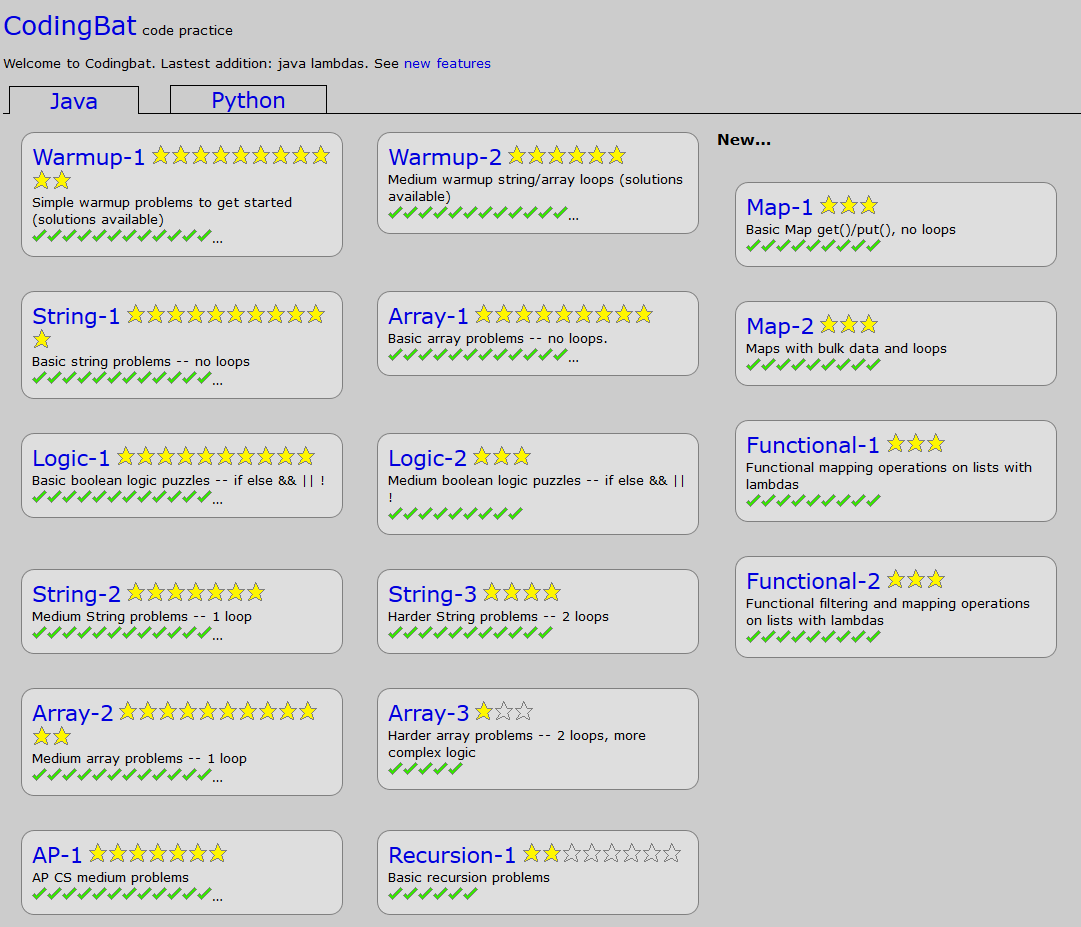 CodingBat - Gray 2017
