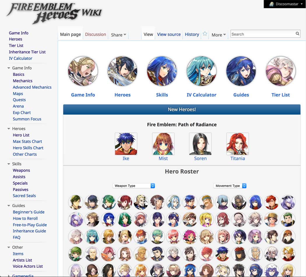 FE Heroes Gamepedia Wiki Clean Up
