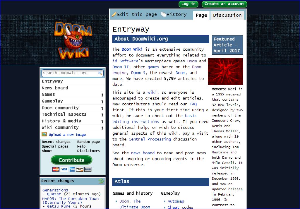 Doom Wiki - Centered Small Layout
